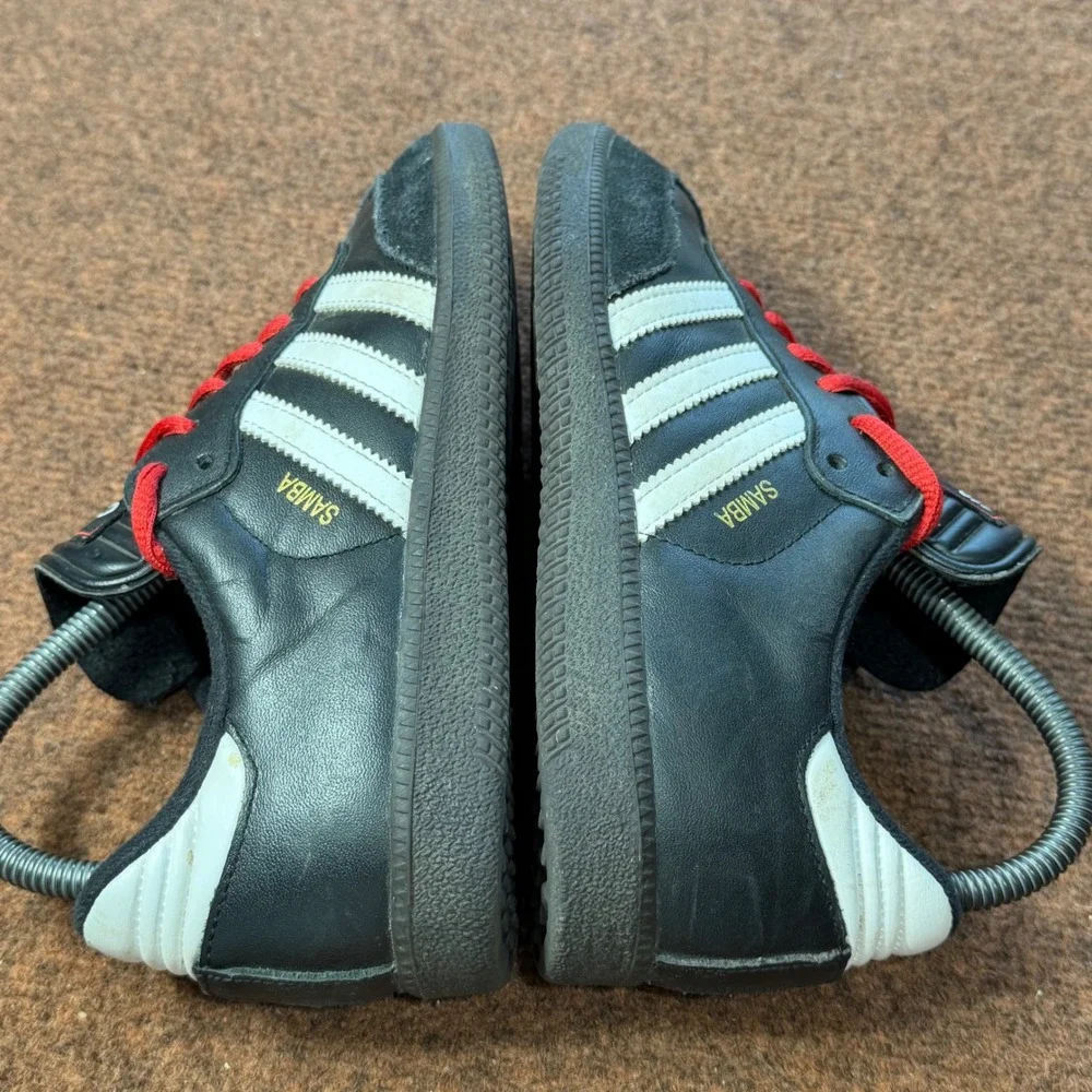 B+ shoes Adidas Samba Classic Black White Red Laces Kids Sneakers US 4 034563